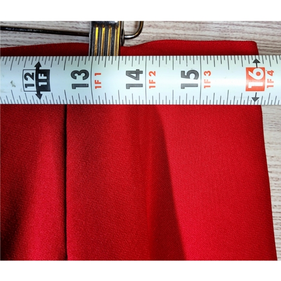 Jacqueline Ferrar Womens Red Blazer Skirt Suit Size 16 Gold Buttons Grandmacore - Picture 13 of 16